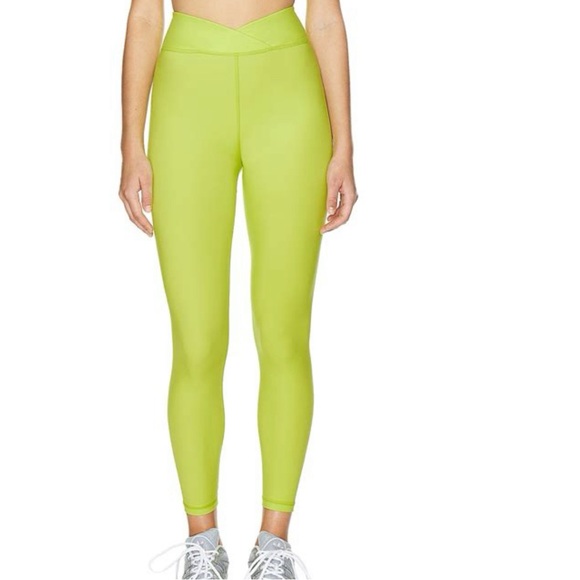 New Spiritual Gangster High Rise Evie Wrap Front 7/8 Legging Neon Green Size XL - Picture 1 of 14